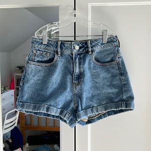 PacSun High Waisted Blue Mom Jean Shorts